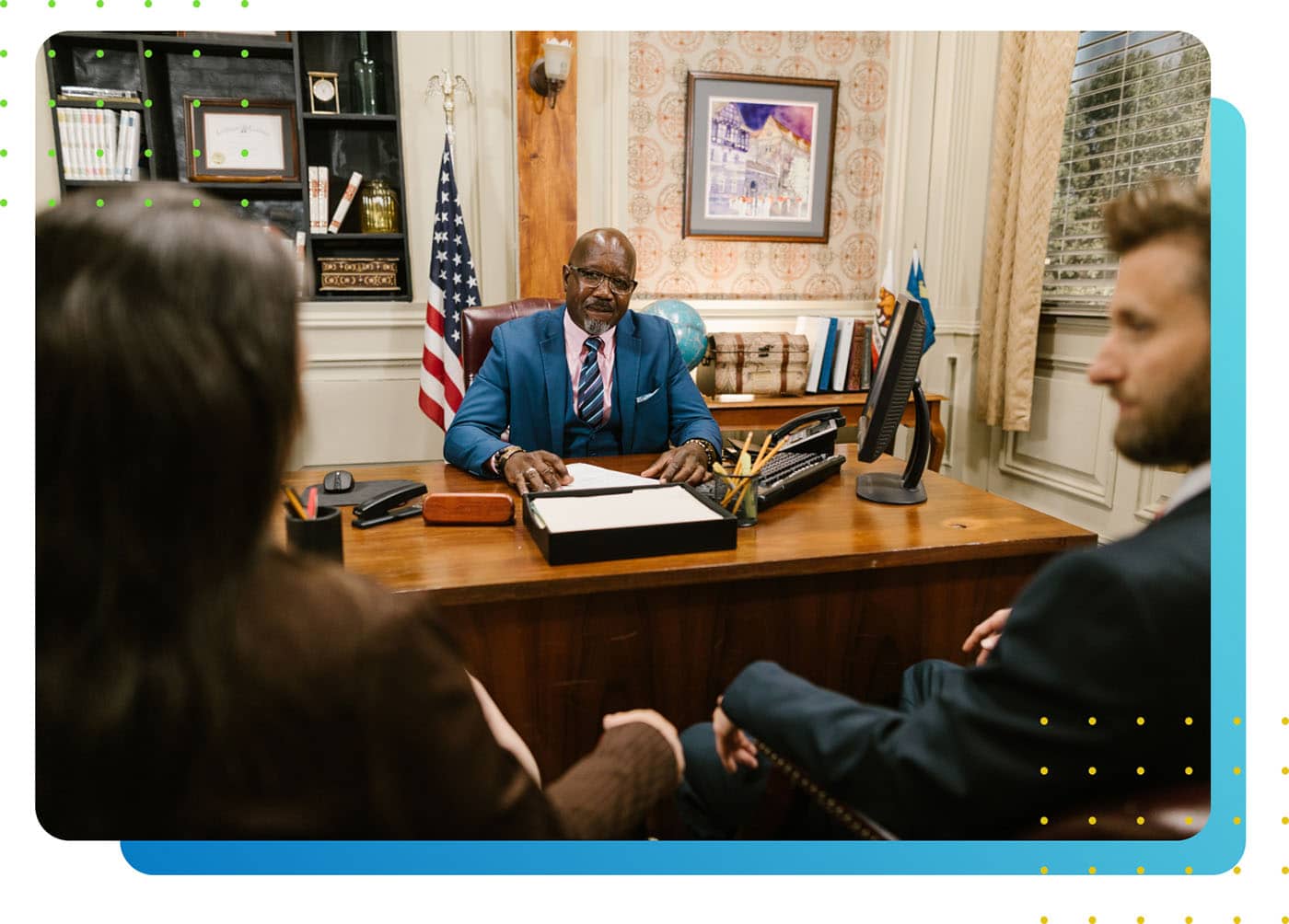 Lawyers discussing in an office